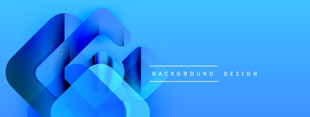 Aufkleber - Abstract blue shapes overlap, creating dynamic visual effect. Gradient hues suggest depth, modern aesthetic. Text reads background design.