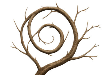 Poster - Spiral bare branch forming a circle on a transparent background, perfect for graphic design projects