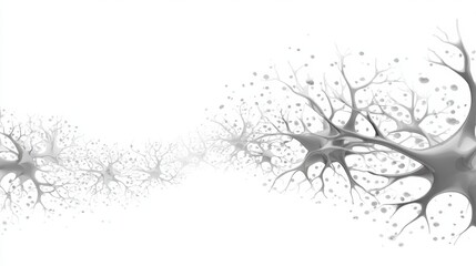 Poster - Stylized Neuron Pattern Creates Calming Waves in a Clean White Layout for Text Display
