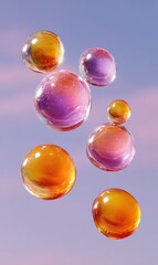 Poster - Vibrant Fermented Food Bubbles Visualizing Gut Microbiome Health with Glowing Kombucha Light Diffractions for Wellness and Health Innovation