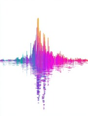 Aufkleber - Voice Waveform Displays Vibrant Glitches Against a Simple Background in a Modern Artistic Representation of Sound Dynamics