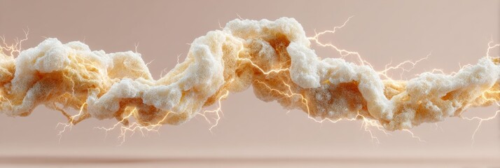 Poster - High-definition electric spark arc with branching sparks in clean vivid streak, symbolizing innovation, breakthrough energy, and creative power for tech branding