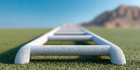 Poster - Agility Ladder Training on Artificial Turf with Athletes in Tropical Sunlight for Athletic Performance and Skill Development Marketing