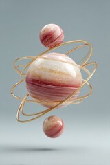 Aufkleber - Futuristic Magnetosphere Exotic Exoplanet with Dynamic Gold Energy Streams and Atmospheric Features for Space Exploration and Scientific Visualization