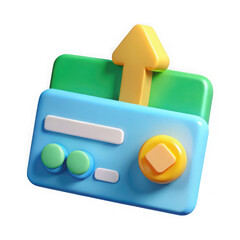 Fototapete - Isometric upload icon design for website and application use on transparent background