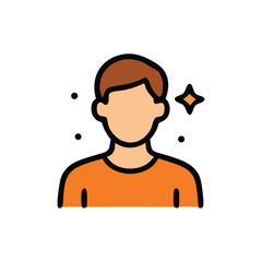 Leinwandbilder - Simple icon of a person with a happy expression.