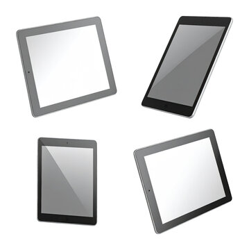 Mockup of Blank Silver Tablets on Transparent Background for Digital Art, Isolated on Transparent Background
