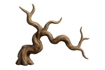 Poster - Intricate bonsai tree with twisted branches extending gracefully, isolated on a transparent background, perfect for nature-themed designs