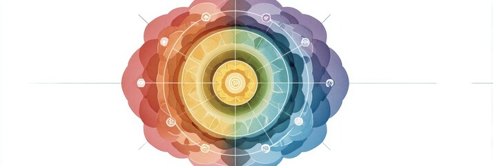 Poster - Support System Layers Shown in Radial Diagram Depicting Friends, Therapy, and Self-Awareness for Holistic Well-Being