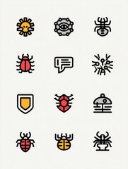 Poster - Variety of Malware Types Illustrated With Simple, Neutral Icons for Easy Understanding of Cybersecurity Concepts
