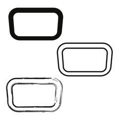 Poster - Rectangle frame icon. Abstract contour shape. Vector border form. Empty graphic element.