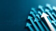 © bell - A white arrow leading a group of blue arrows, symbolizing leadership, business success, and moving forward