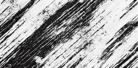 Poster - A close up view of a textured surface with pattern, Diagonal black and gray scratches or streaks on a lighter background, The texture resemble worn or scratched material such as painted design.