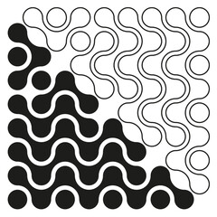 Poster - Abstract wave pattern. Curved line design. Vector geometric shapes. Black white elements.