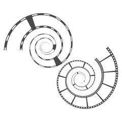 Poster - Spiral segment icon. Circular swirl shape. Dynamic motion vector. Abstract curved form.