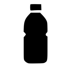 Poster - Minimalist Silhouette Plastic Water Bottle Drink Container Ecology Concept
