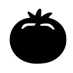Poster - Simple Silhouette Tomato Illustration, Fresh Organic Vegetable Icon for Farm Market