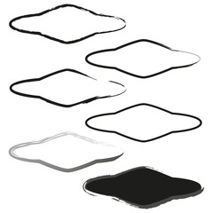 Poster - Abstract rhombus set. Twisted shape vector. Geometric irregular figure. Outline wave form.