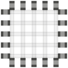 Poster - Checkered frame pattern. Square grid border. Minimal layout vector. Symmetric design shape.