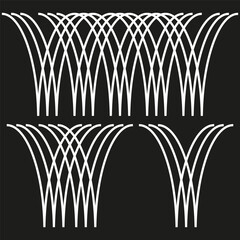 Poster - Curved arc lines. White stream structure. Abstract vector design. Flowing motion symbol.