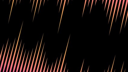 Diagonal lines pattern with orange and pink gradient on a black background design element art