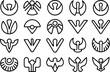 © Miraz10 - Outline icon set featuring underworld creatures a single design of stylized mythological beings