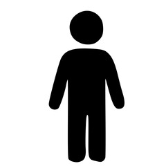 Poster - Simple Black Silhouette Standing Person Figure Human Symbol Icon