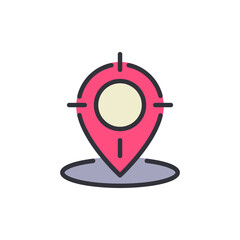 Poster - Stylized Location Marker With Targeting Reticle For Position Accuracy