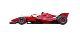 3d rendering red modern formula one car racing isolated on transparent background