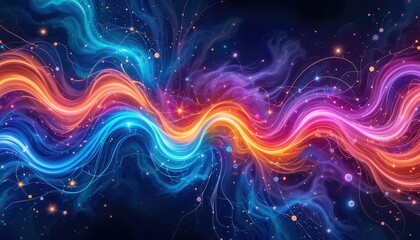 Poster - Colorful abstract backgrounds for computer monitors with vibrant wave patterns