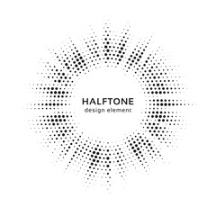 Aufkleber - Burst Halftone light effect. Glowing light burst. abstract grunge halftone dots background. Vector illustration.