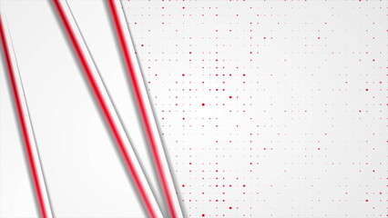 Poster - Corporate abstract background with bright red small square dots