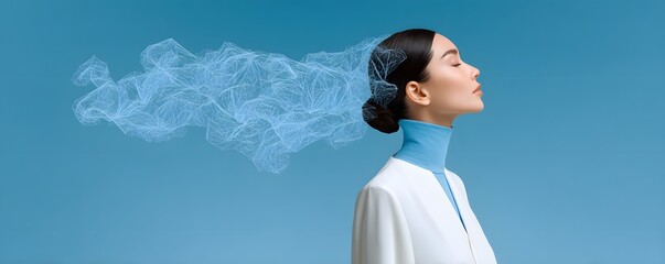 Poster - integration of Generative AI with Apple Intelligence showcased in an editorial photography style. Highlight the collaboration between AI experts and Apple engineers, featuring close-up shots of