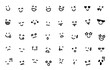 © りんご 園 - Hand-drawn emotional expression icon set (monochrome)