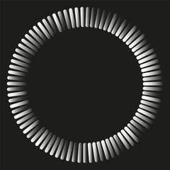 Poster - Circular radial stripe frame. Black white ring pattern. Vector geometric border. Monochrome design element.