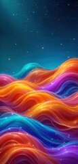 Poster - Colorful abstract waves with dynamic patterns for mobile backgrounds