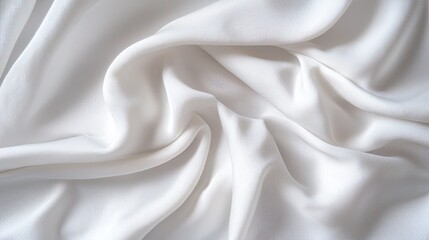 Poster - Soft White Fabric Texture with Gentle Waves and Fine Details