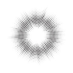 Aufkleber - Burst Halftone light effect. Glowing light burst. abstract grunge halftone dots background. Vector illustration.