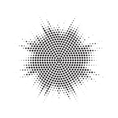 Aufkleber - Burst Halftone light effect. Glowing light burst. abstract grunge halftone dots background. Vector illustration.