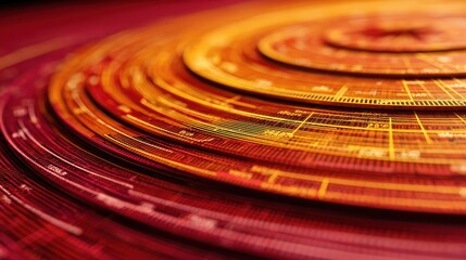 Fototapete - Detailed concentric circles with vibrant colors representing data and technology concepts