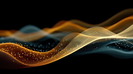 Fototapete - Waves of light in motion creating an abstract design with vibrant colors and smooth textures