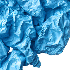 Poster - Close up shot of crumpled light blue paper creating an abstract texture and pattern on background
