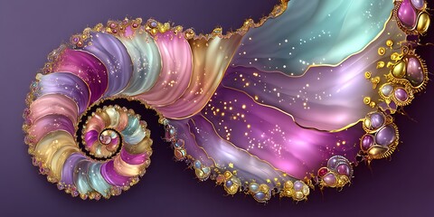 Poster - abstract background with a spiral shell