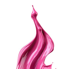 Poster - Vibrant pink paint splash creating artistic and dynamic visual effect, showcasing fluid motion and creativity Transparent background or png