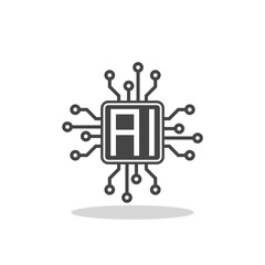 Poster - ai processor icon with shadow