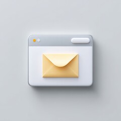 Fototapete - Email symbol displayed on browser window. Communication, information, messaging, mailing, digital correspondence