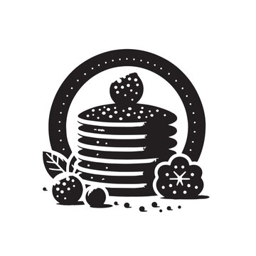 Black Poffertjes Silhouette Vector, High Quality Illustration on White Background