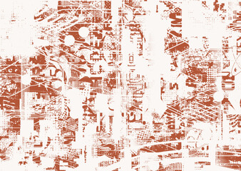 Poster - Glitch distorted geometric shape . Noise destroyed logo . Trendy defect error shapes . Glitched frame .Grunge textured . Distressed effect .Vector shapes with a halftone dots screen print texture.
