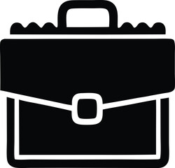 Poster - A simple black and white illustration of a briefcase filled with documents