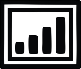Poster - Simple black and white ascending bar graph in a bold frame